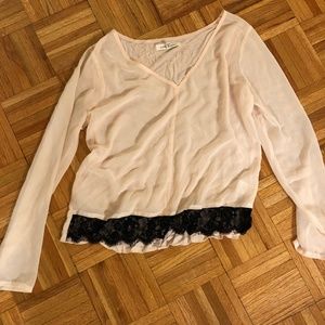 Robbi and Nikki Light Pink Sheer Blouse